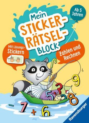 Image of Buch - Ravensburger: Mein Stickerrätselblock: Zahlen Kinder ab 5 Jahren - spielerisch rechnen lernen mit lustigen Übungen und Sticker-Spaß die Vorschule Kinder