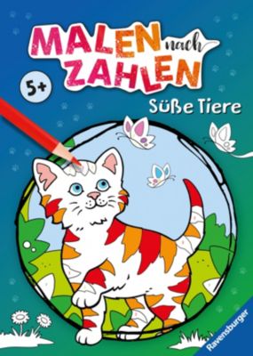 Image of Buch - Ravensburger Malen nach Zahlen ab 5 Jahren Süße Tiere - 48 Motive - Malheft Kinder - Nummerierte Ausmalfelder Kinder