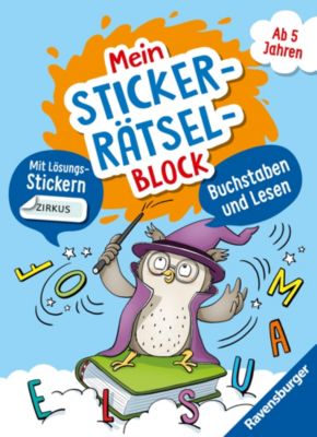 Image of Buch - Ravensburger Mein Stickerrätselblock: Buchstaben Kinder ab 5 Jahren - spielerisch Buchstaben und Lesen Lernen mit lustigen Übungen und Sticker-Spaß Kinder