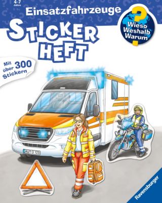Image of Buch - Wieso? Weshalb? Warum? Stickerheft: Einsatzfahrzeuge