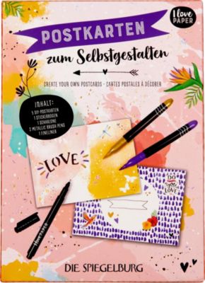Die Spiegelburg Postkarten zum Selbstgestalten I love Paper