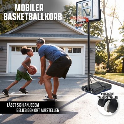 Basketballkorb Kinder Outdoor Korb Set mit Ständer, APOLLO, schwarz/weiß myToys