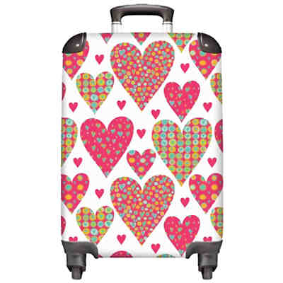 Kinderkoffer - Reisekoffer - handgepäck - Muster - Herzen - rosa - Mädchen