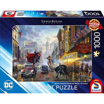 Puzzle Kinkade DC Batman, Superman and Wonder Woman, 1.000 Teile