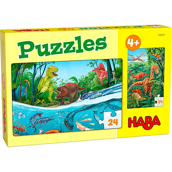 Puzzle Dinos, 2 Puzzles, je 24 Teile