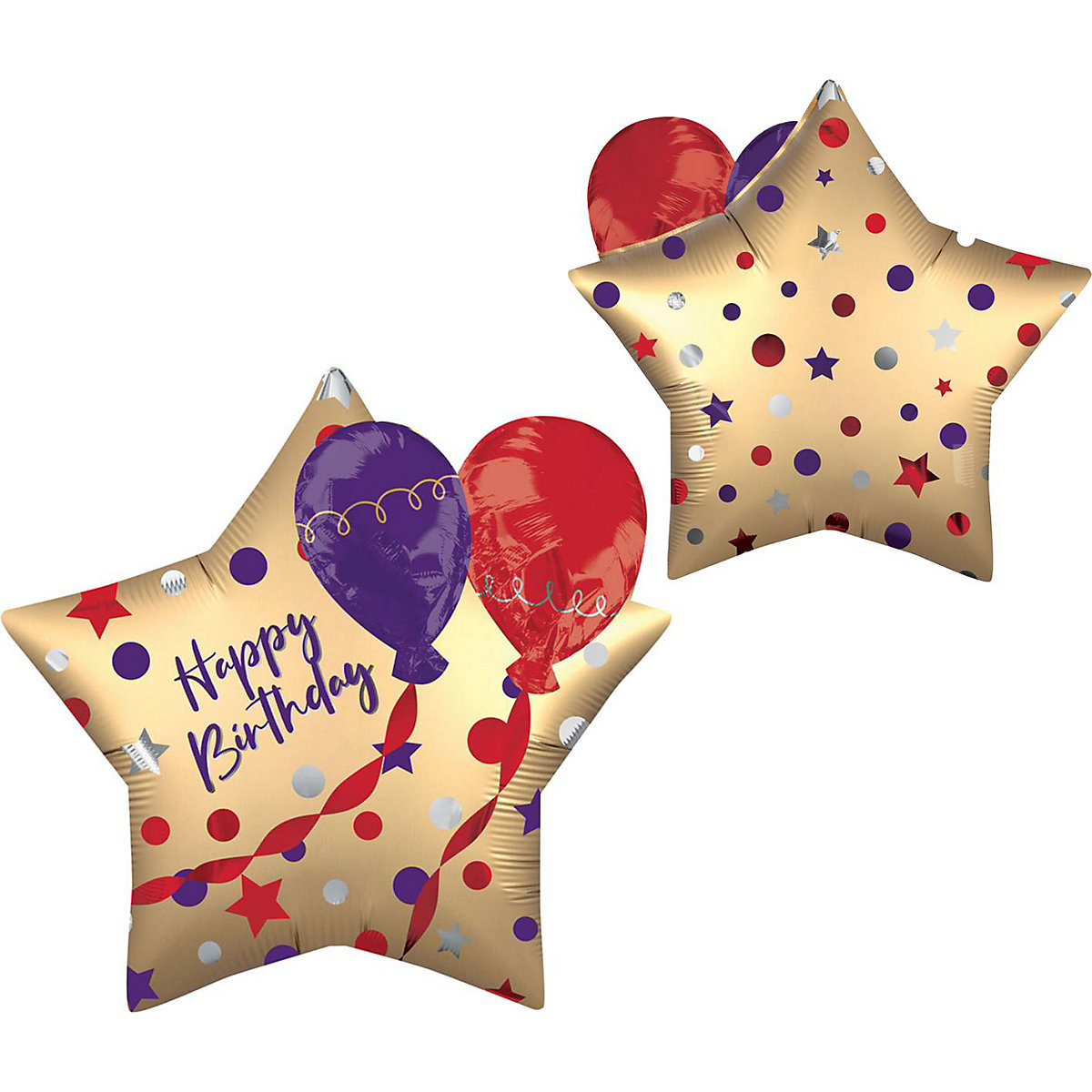 Amscan Multi Folienballon Stern Happy Birthday satin-gold