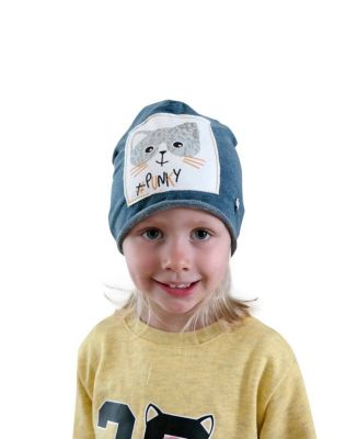 Kinder Beanie / Mütze aus Baumwolle, für Mädchen und (1 bis ca. 8 Jahre) Kinder, Hilltop, blau/weiß myToys