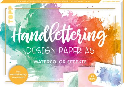 Image of Handlettering Design Paper Block Watercolor-Effekte A5