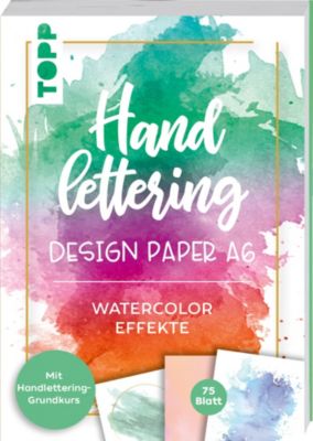 Image of Handlettering Design Paper Block Watercolor-Effekte A6