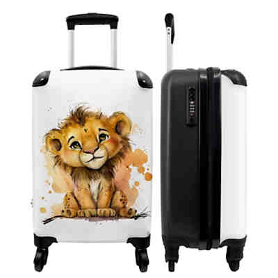Kinderkoffer - Trolley - handgepäck - Löwe - aquarell - braun - Tiere