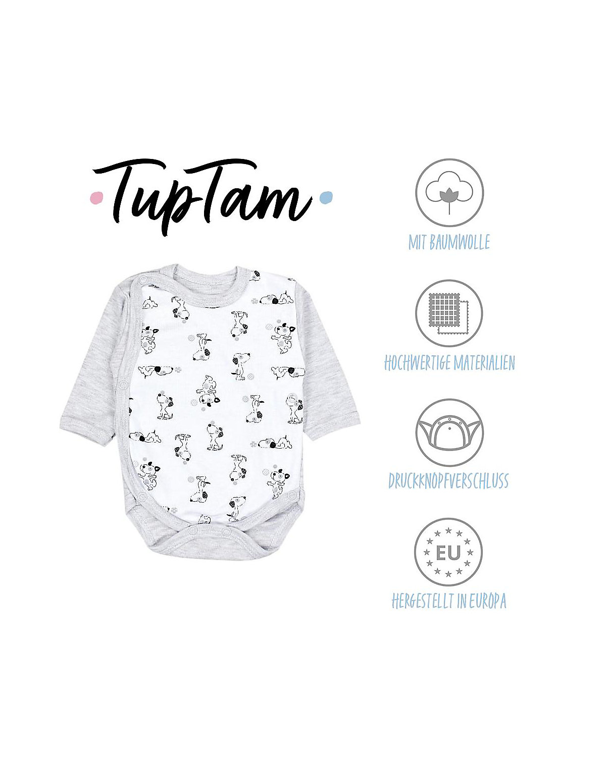 TupTam Baby Bekleidung Set Jungen Langarm Neugeborene 5 tlg für Jungen