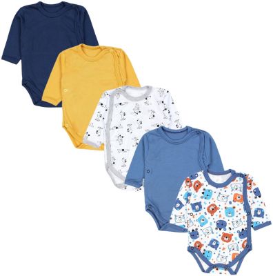 TupTam Baby Langarm Wickelbody im 5er Set für Kinder