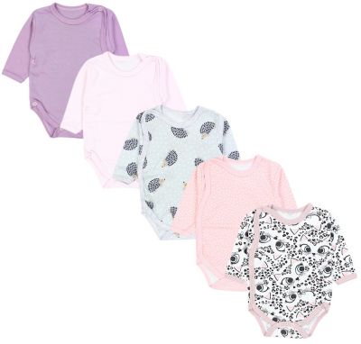 TupTam Baby Langarm Wickelbody im 5er Set für Kinder