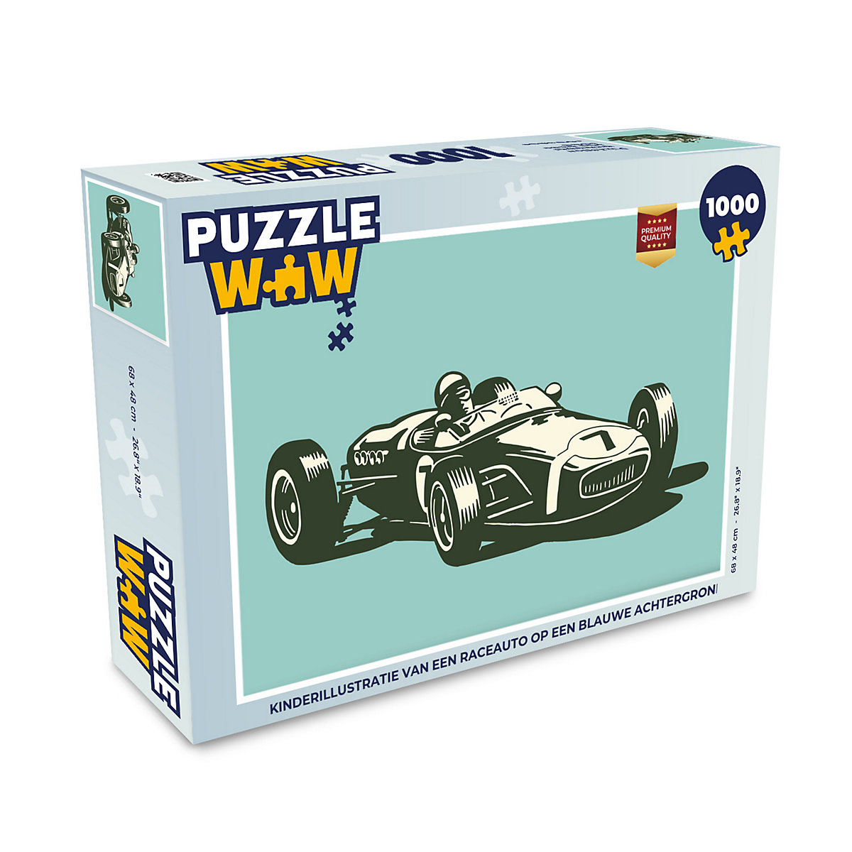 MuchoWow Puzzle 1000 Teile Rennwagen Illustration blauen Hintergrund Auto GU10521