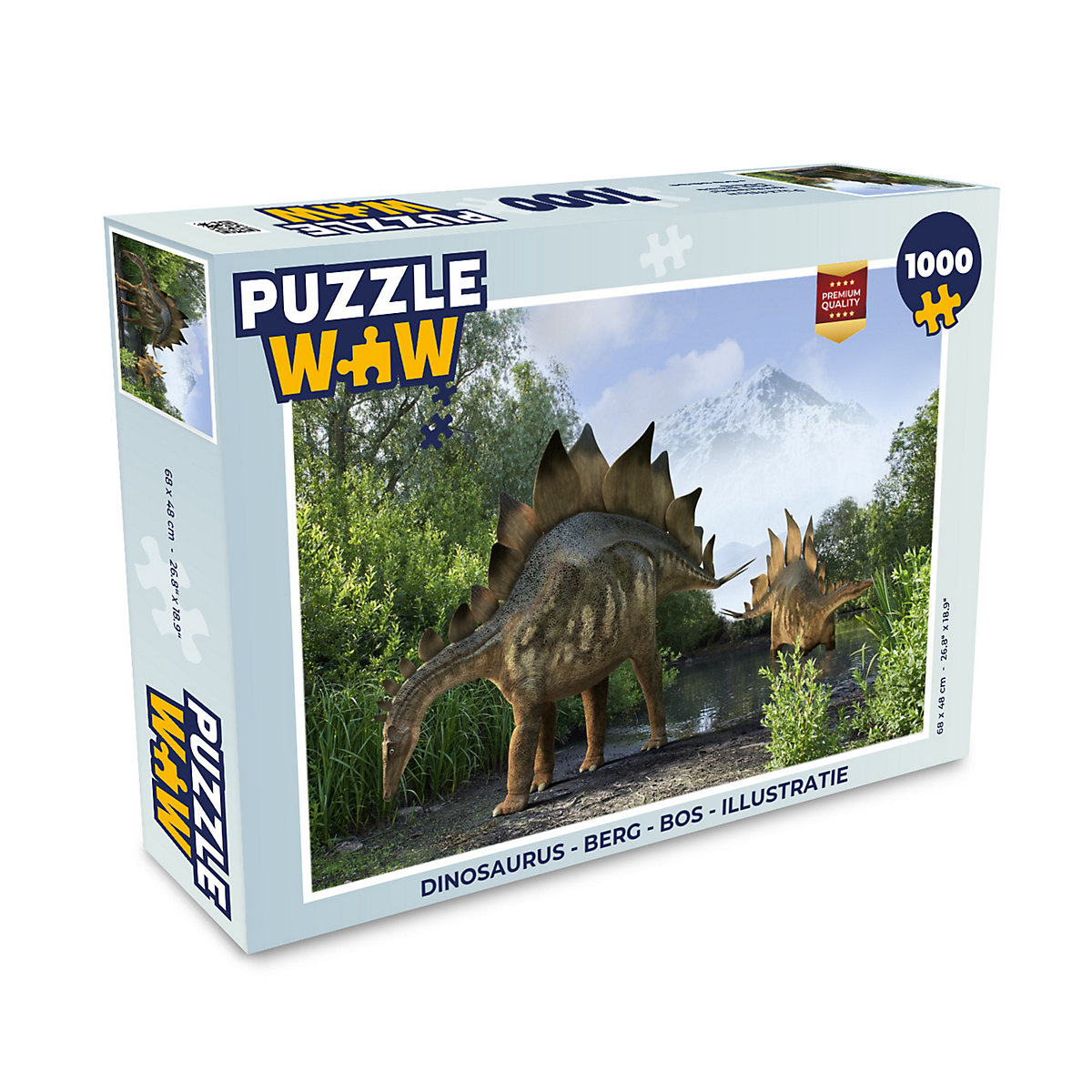 MuchoWow Puzzle 1000 Teile Dinosaurier Berg Wald Illustration Tiere