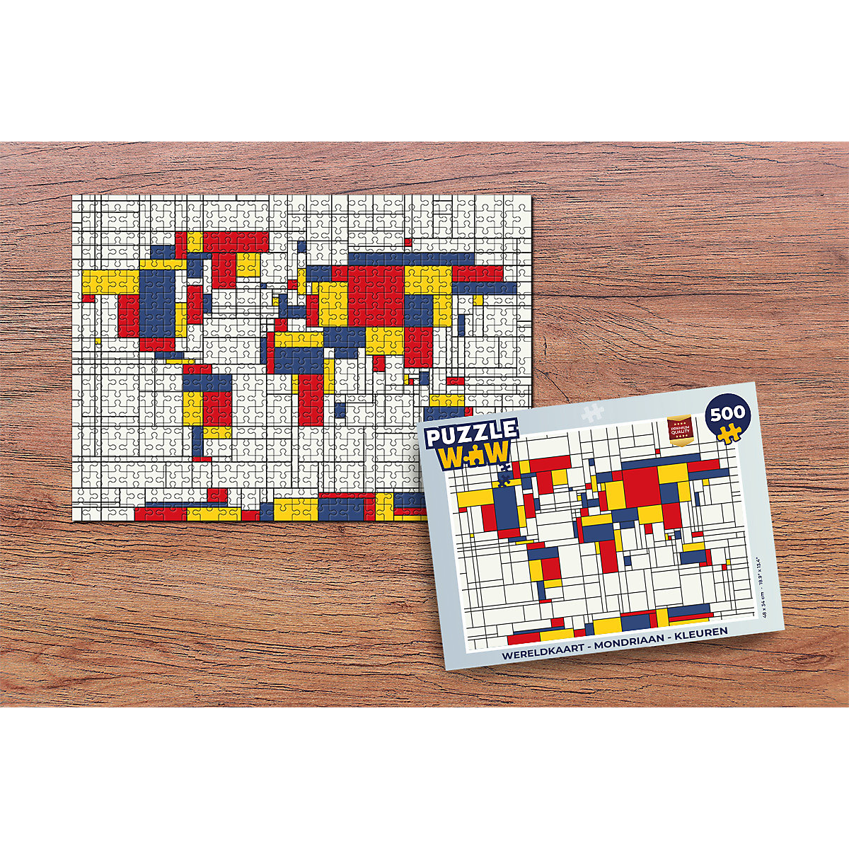 MuchoWow Puzzle 500 Teile Weltkarte Piet Mondrian Farbig GU8763