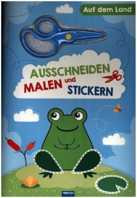 Image of Buch - Trötsch Bastelbuch mit Schere Ausschneiden, Malen und Stickern Auf dem Land