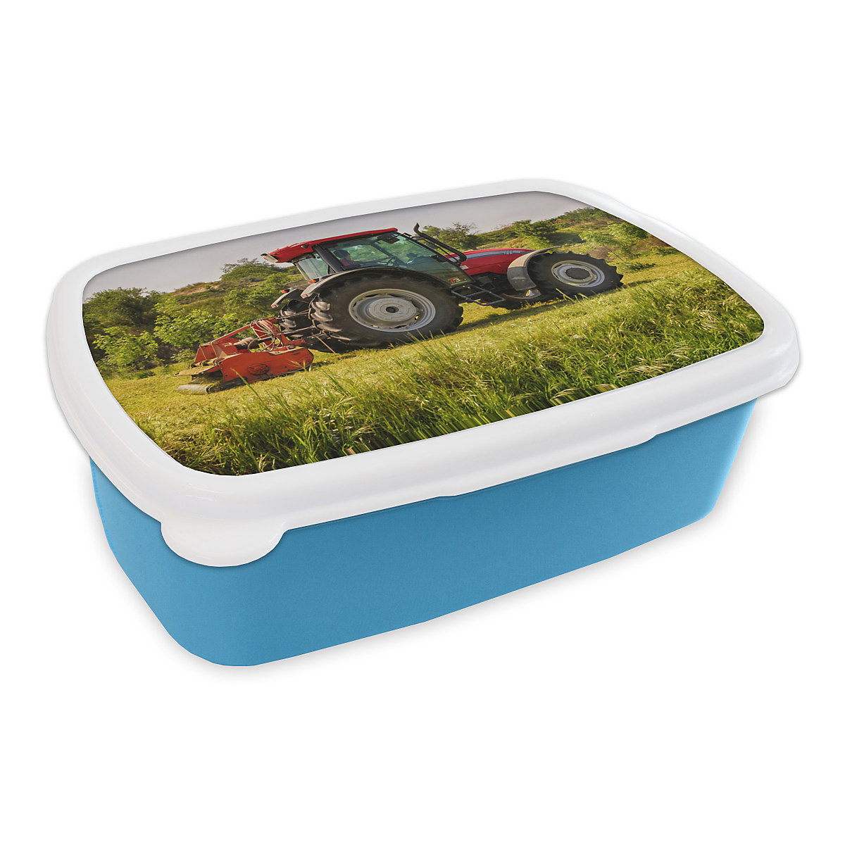 MuchoWow Lunchbox Brotdose Traktor Rot Natur