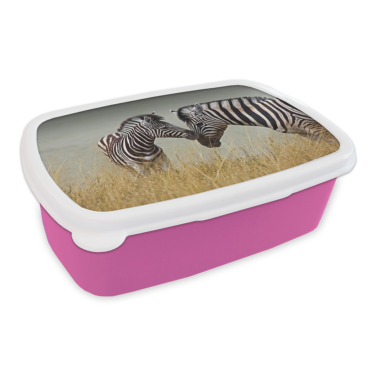 MuchoWow Lunchbox Brotdose Zebramutter Baby Tiere