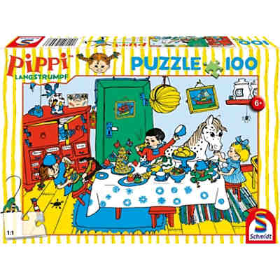 Kinderpuzzle Pippi, Kaffeekränzchen mit Pippi, 100 Teile
