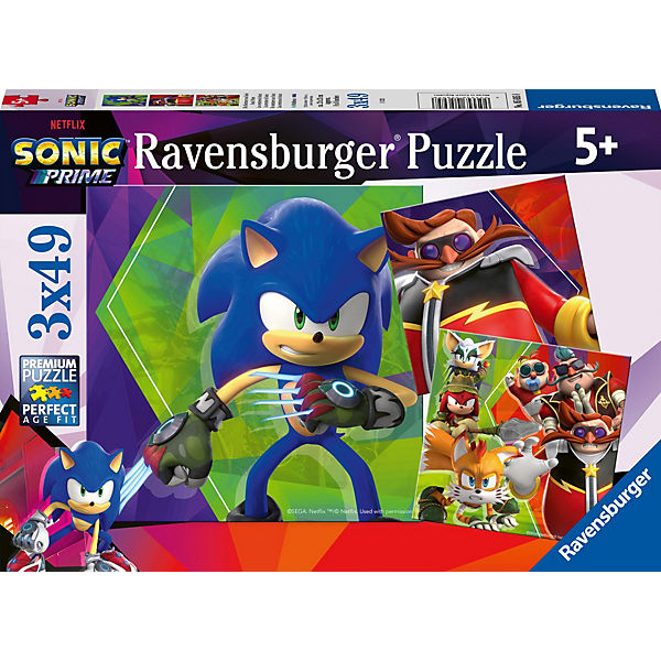 Puzzles Die Abenteuer von Sonic, 3 x 49 Teile