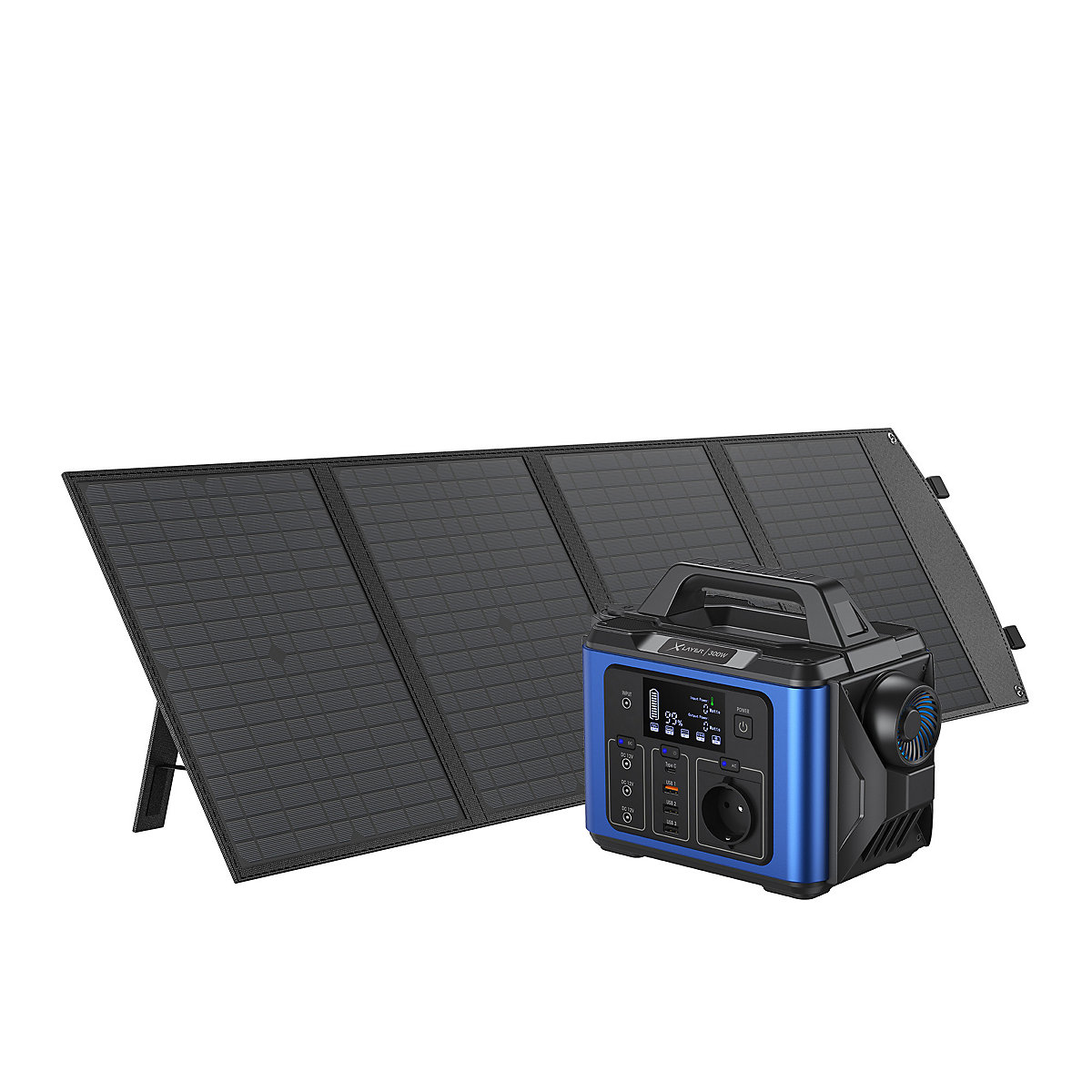 Xlayer Powerstation 300W (Peak 600W) 296Wh mit Solar Panel 80W faltbar