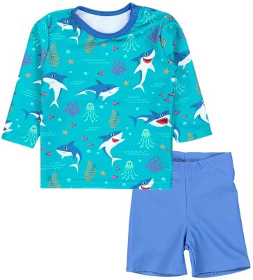 Aquarti Baby Jungen Bade-Set Zweiteiliger Badeanzug T-Shirt Hose für Jungen