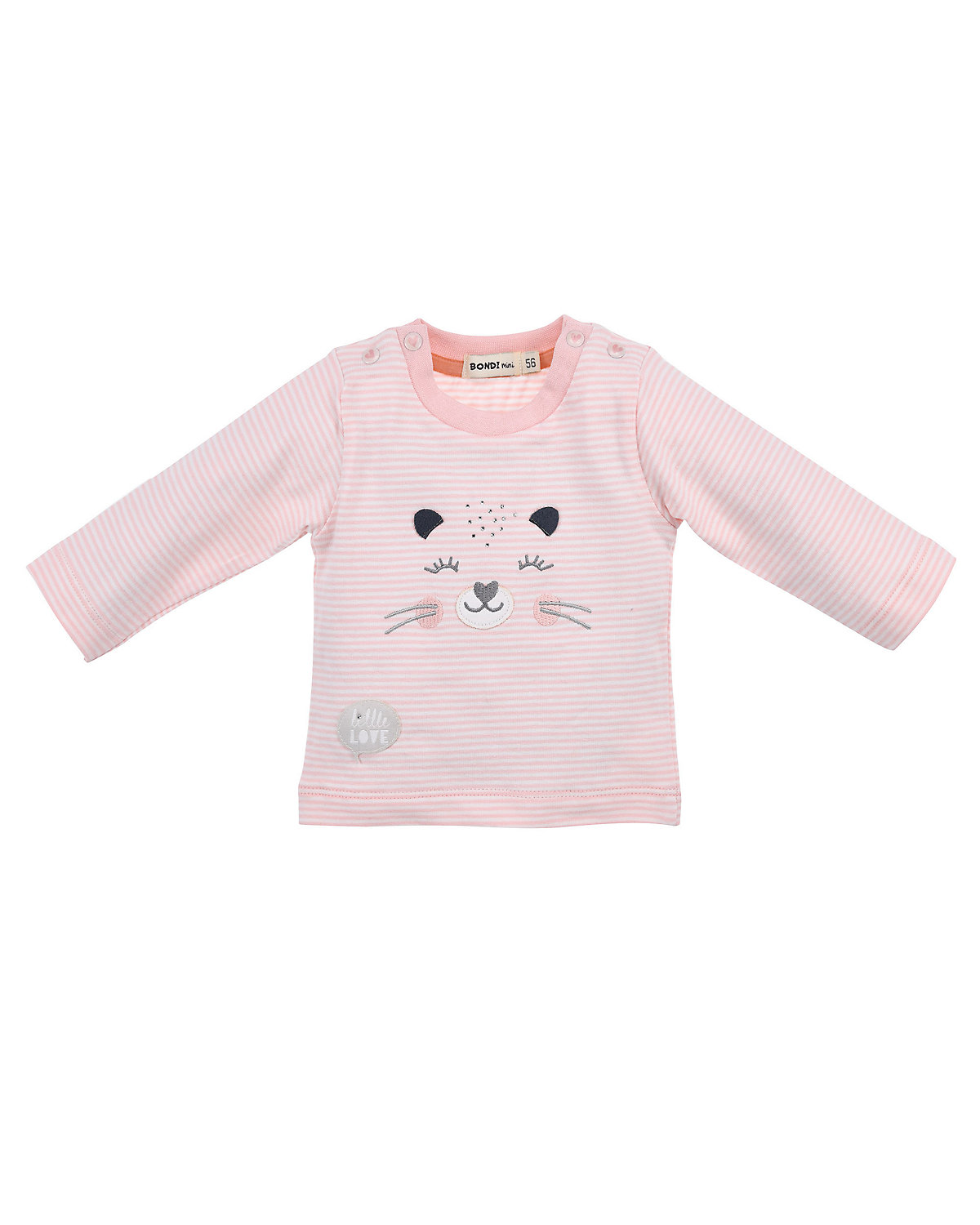 BONDI Kids T-Shirt langarm geringelt 'Katze' für Mädchen