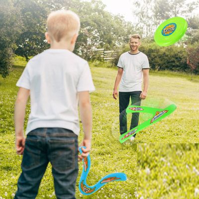 Syntek Bumerang Spielzeug für Kinder im Freien Bumerang dreieckige fliegende Untertasse für Kinder YN11011