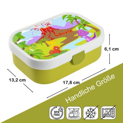 CreaDesign Brotdose Mepal Kinder mit Fächern mit Name personalisiert Dino NX10040