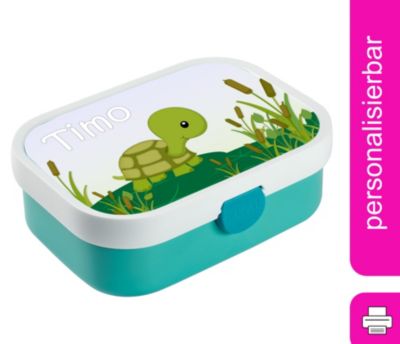 CreaDesign Brotdose Mepal Kinder mit Fächern mit Name personalisiert Schildkröte