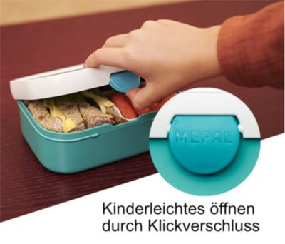 CreaDesign Brotdose Mepal Kinder mit Fächern mit Name personalisiert Affe blau GV11022