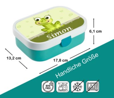 CreaDesign Brotdose Mepal Kinder mit Fächern mit Name personalisiert Frosch GV10786