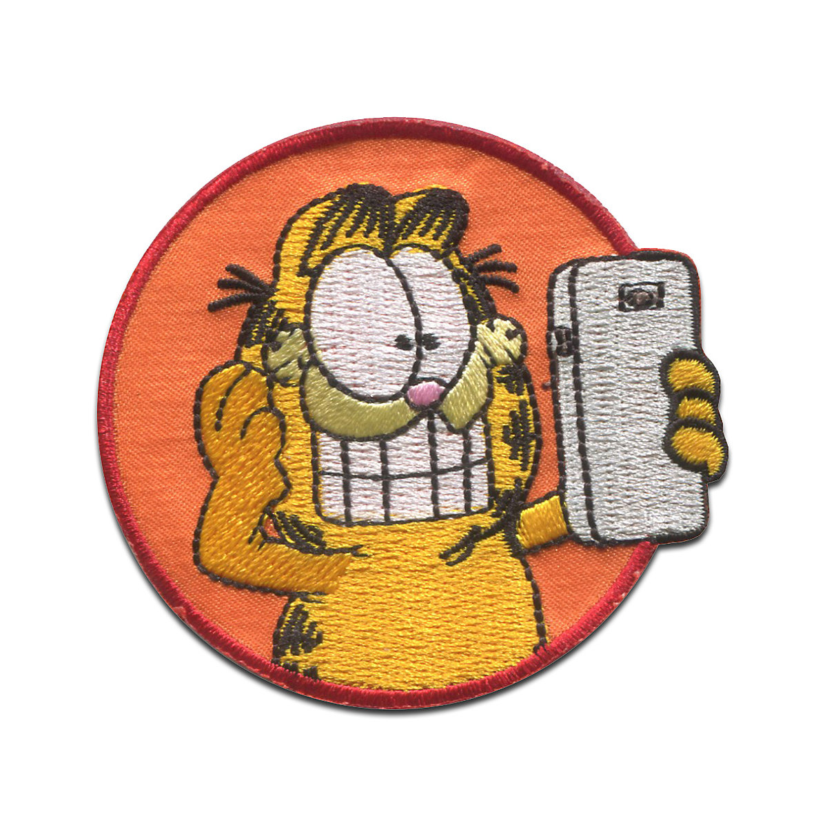 Aufnäher / Bügelbild Garfield Handy Comic Katze gestickt Nähsets für Kinder
