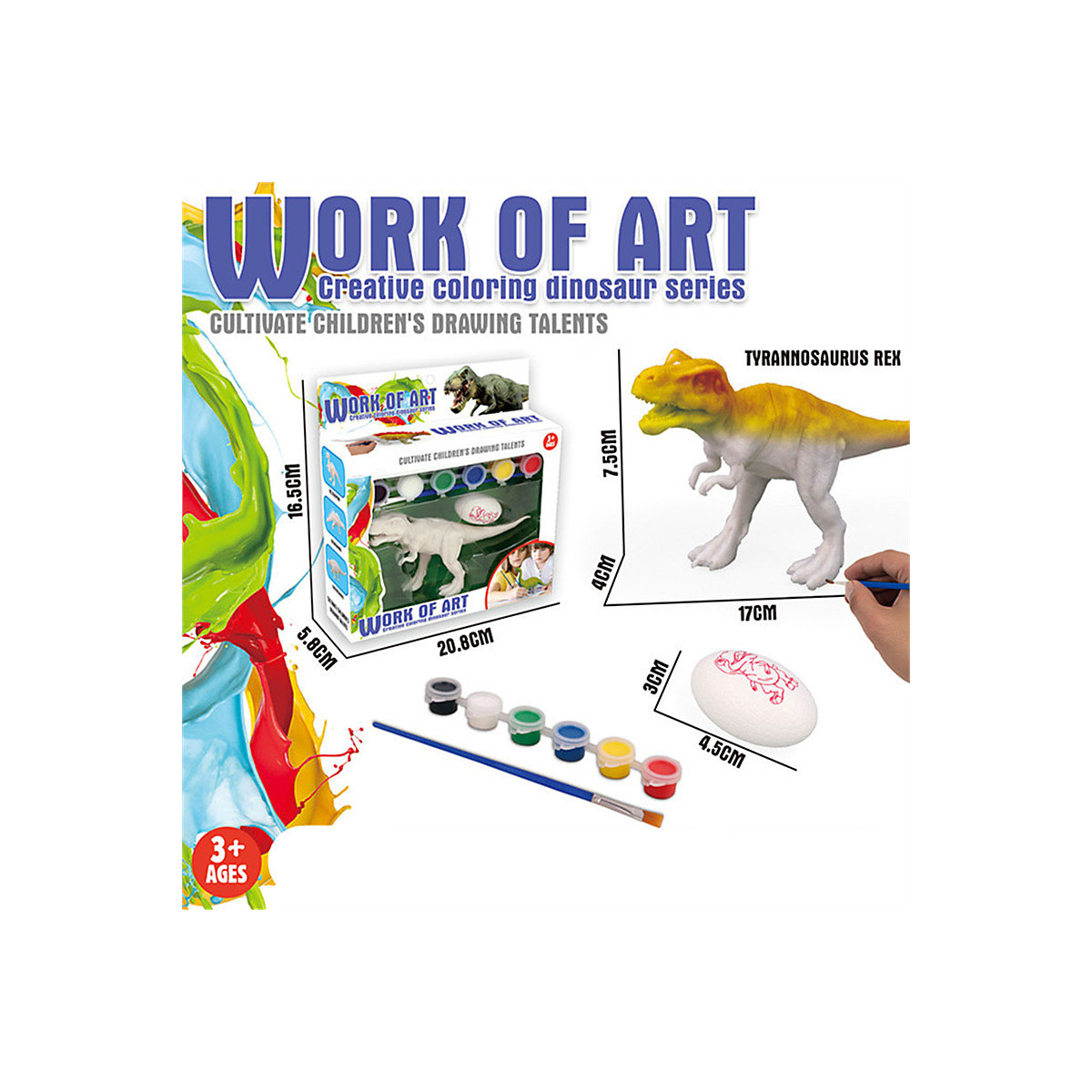 Syntek Kinder Aquarell Färbung Doodle Spielzeug Dinosaurier-Aquarell-Färbung für DIY-Kinderspielzeug
