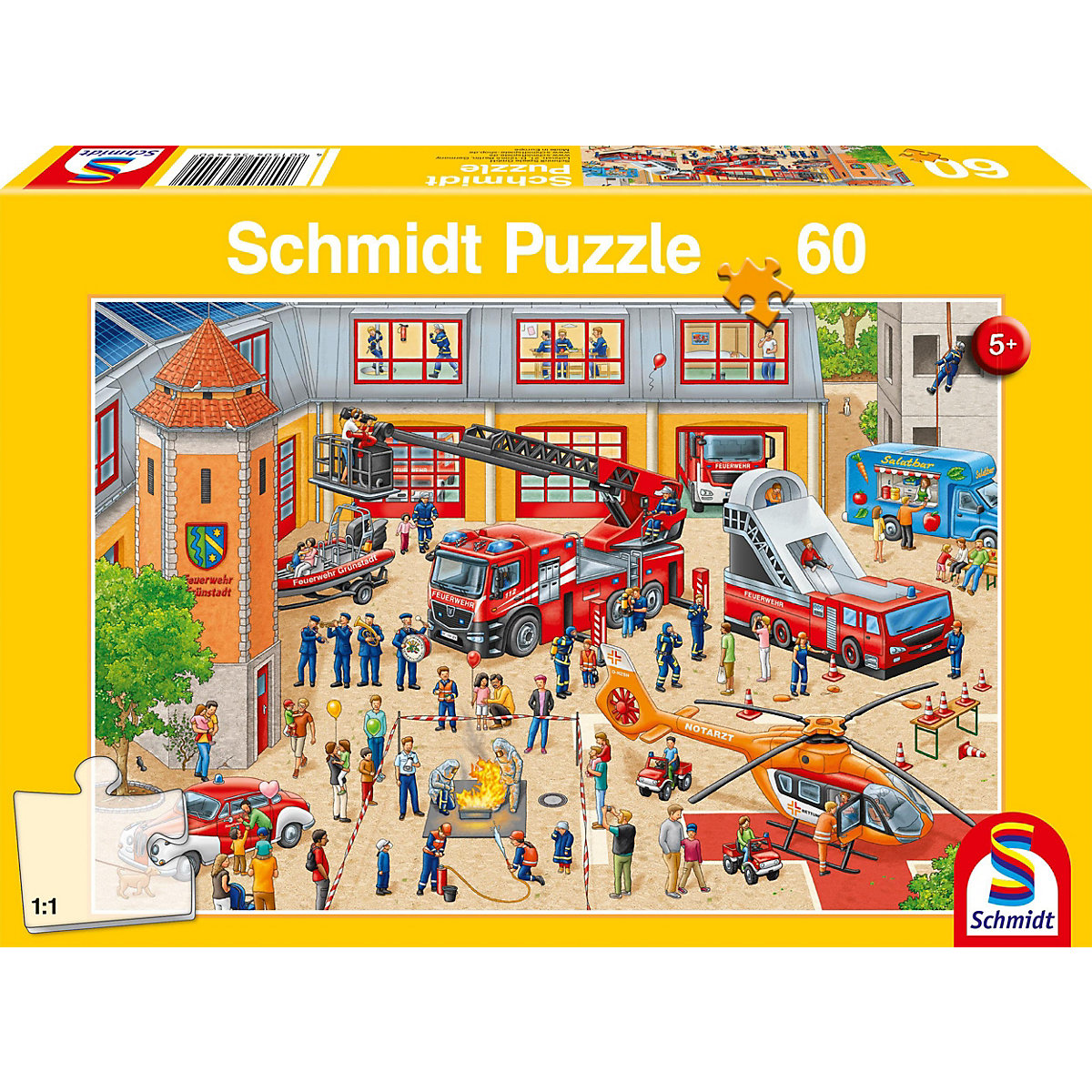 Schmidt Spiele Kinderpuzzle Feuerwehrstation 60 Teile