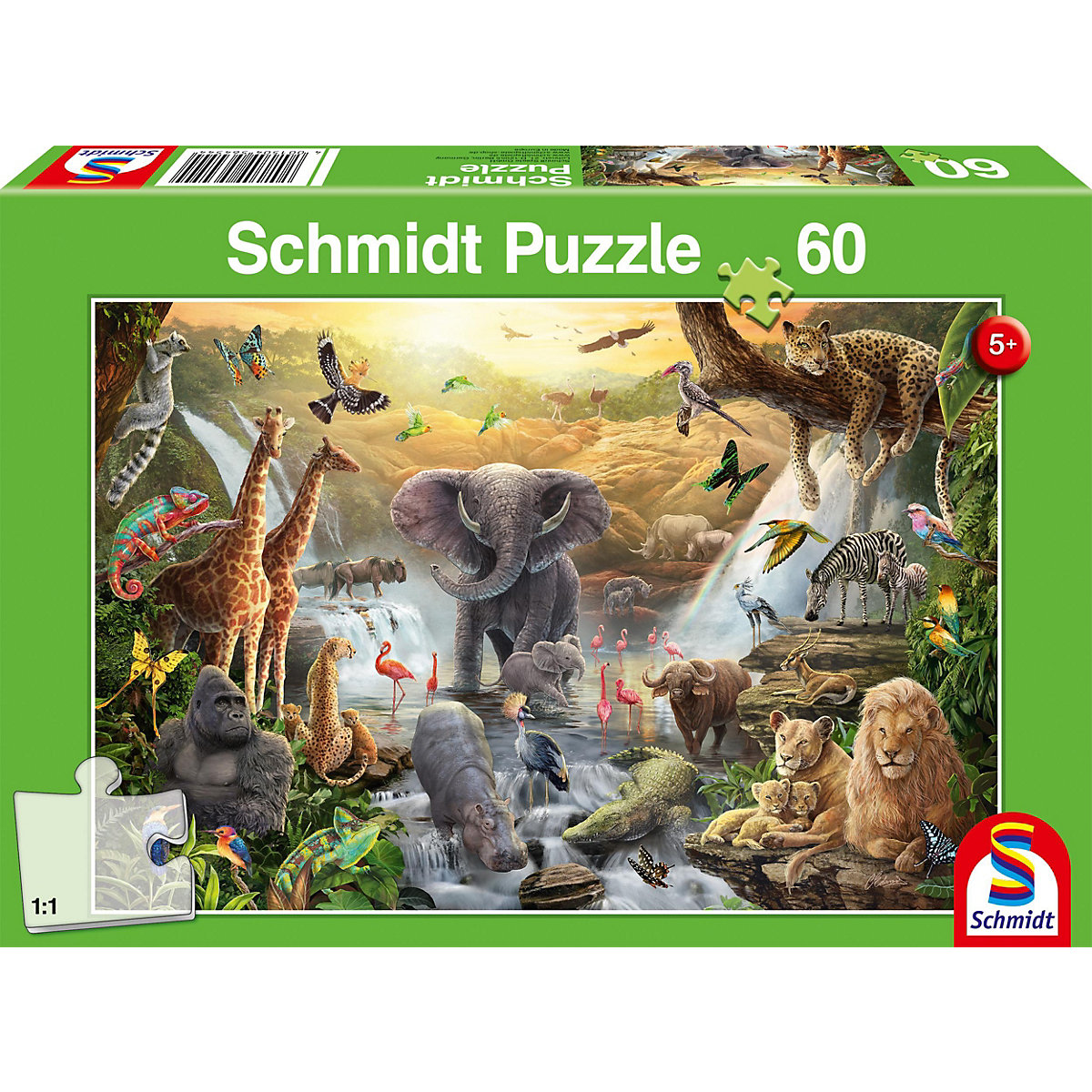 Schmidt Spiele Kinderpuzzle Tiere in Afrika 60 Teile