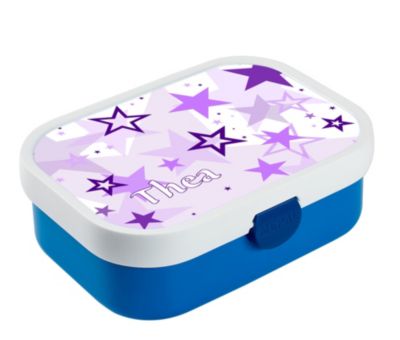 CreaDesign Brotdose Mepal Kinder mit Fächern mit Name personalisiert Sterne lila GV11276
