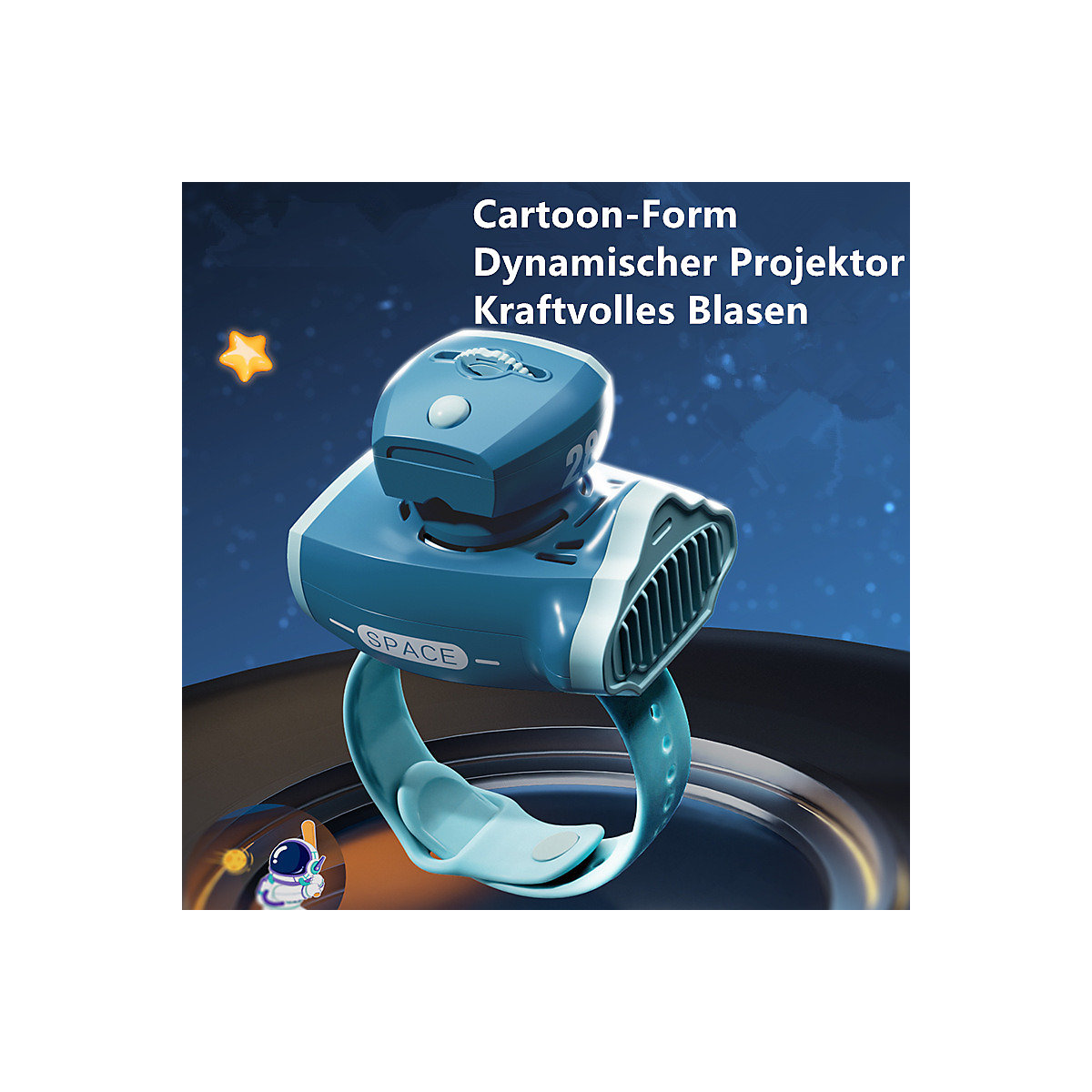 Brighten Cartoon Multifunktionsuhr für Kinder aus der Luft und Raumfahrt Multifunktionale Mini Projektor Kinderuhr