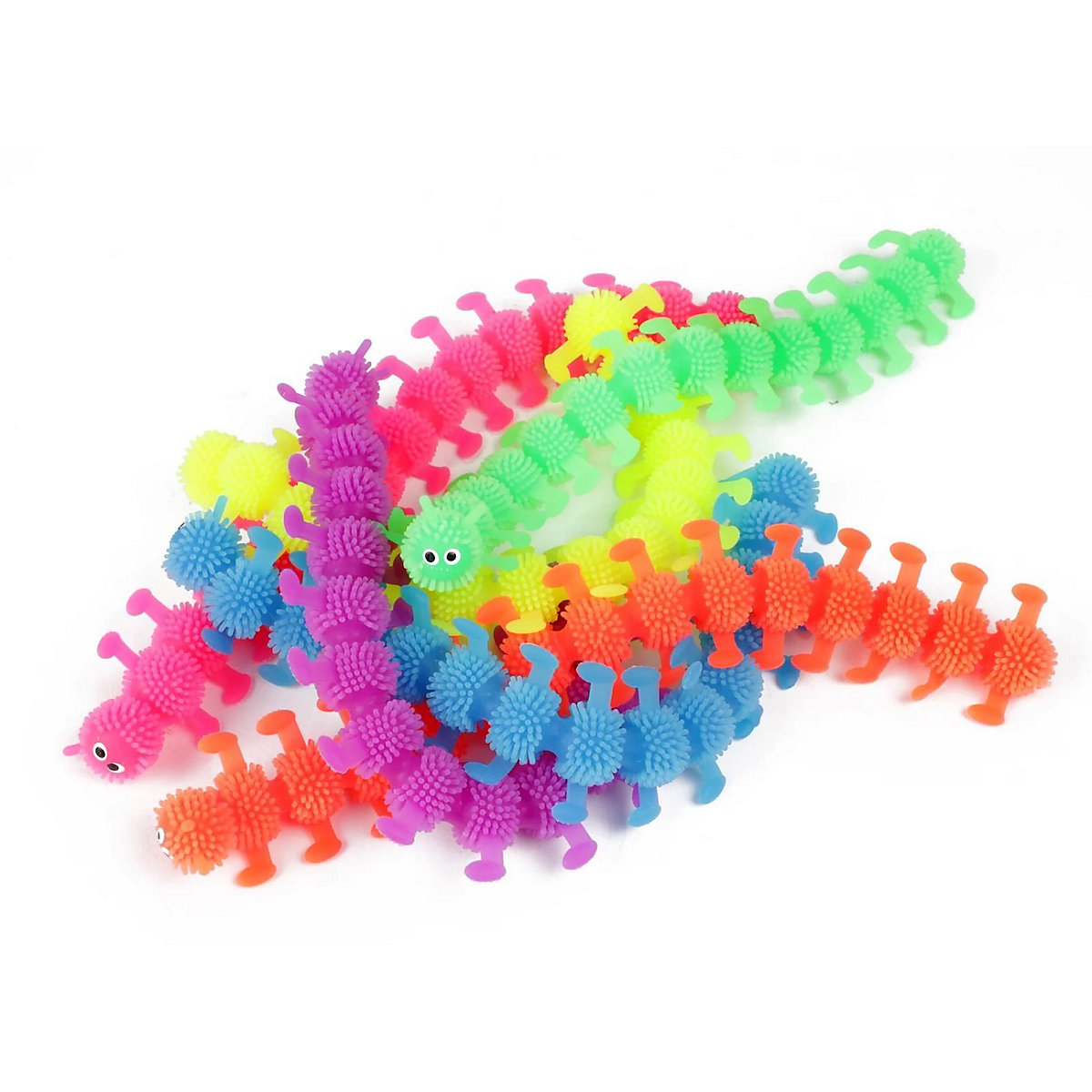Toi-Toys 6 Knet-Raupen Anti-Stress Tausendfüßler