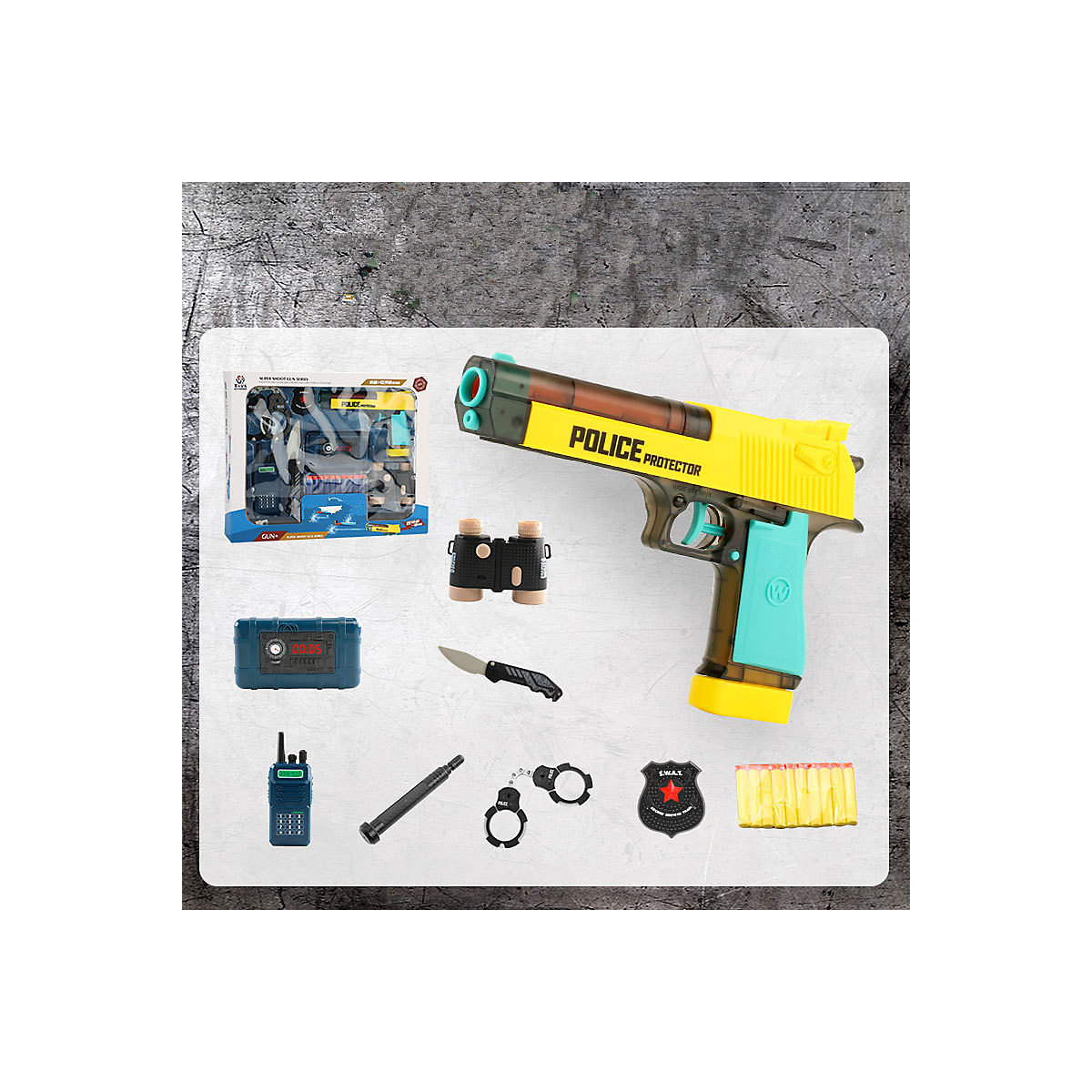 enbaoxin Wasserpistole 2 in 1 Kinderspielzeug Pistolenset Simulation Revolver Spielzeugpistole