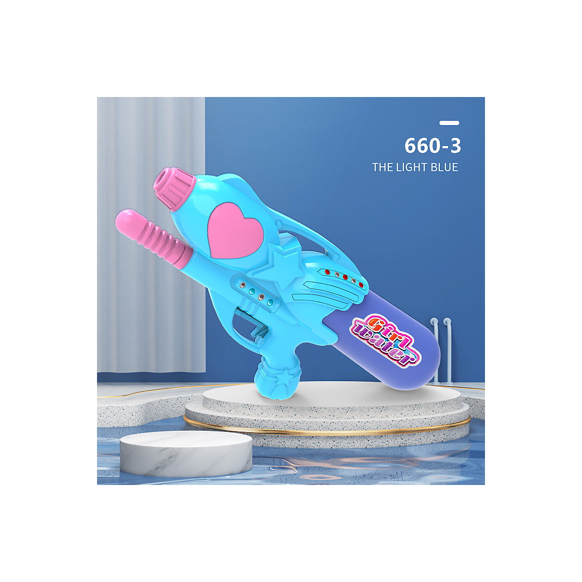 Syntek Ausziehbare Wasserpistole für Kinder mit großem Fassungsvermögen Sommerstrand-Wasserspielzeugpistole für Kinder