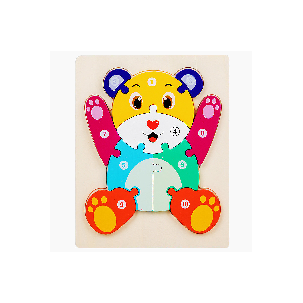 Syntek Dreidimensionales Puzzle aus Holz für Kinder Digitales kognitives Puzzle-Spielzeug für Kinder zur frühen Bildung