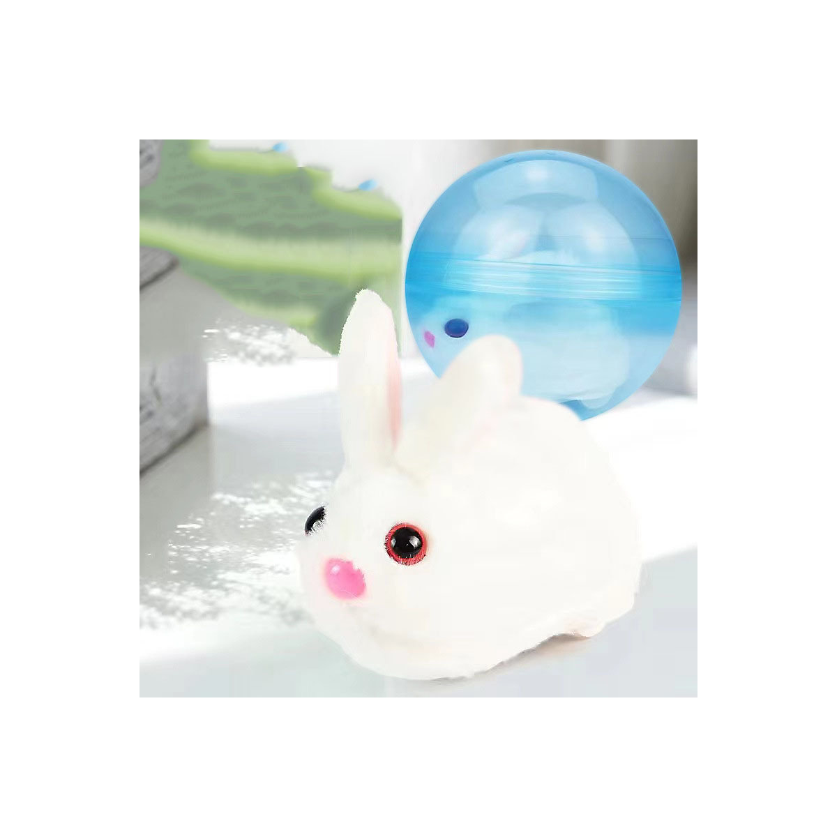 Decome Leuchtender Krabbelball Kinderspielzeug Simulierter elektrischer Hase mit Rollender Hamster Kugel Spielzeug