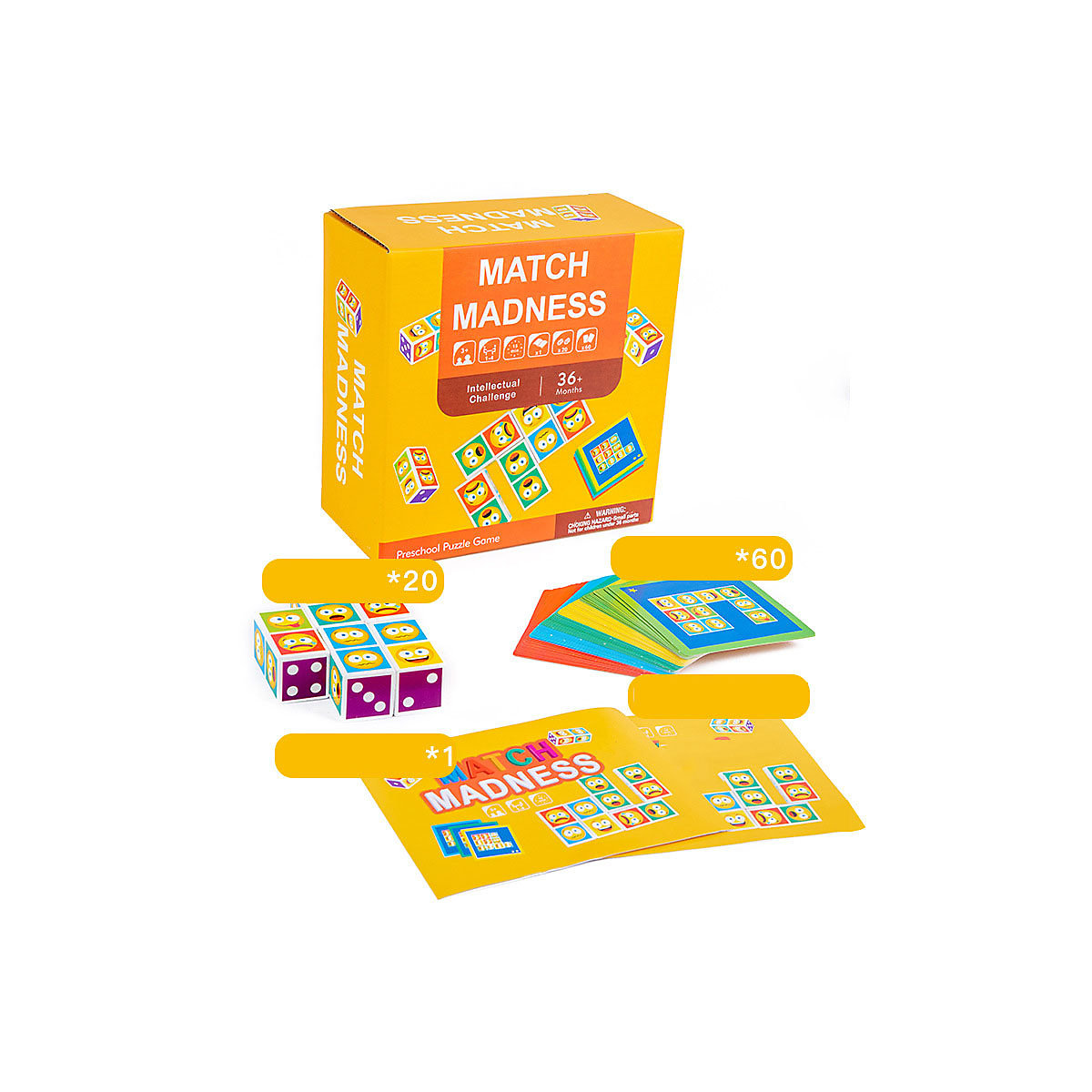 Epik Kinder Interaktives Spielzeug passenden Blöcken Spiel Dreidimensionales Puzzle-Gedächtnis-Trainingsspiel für Kinder
