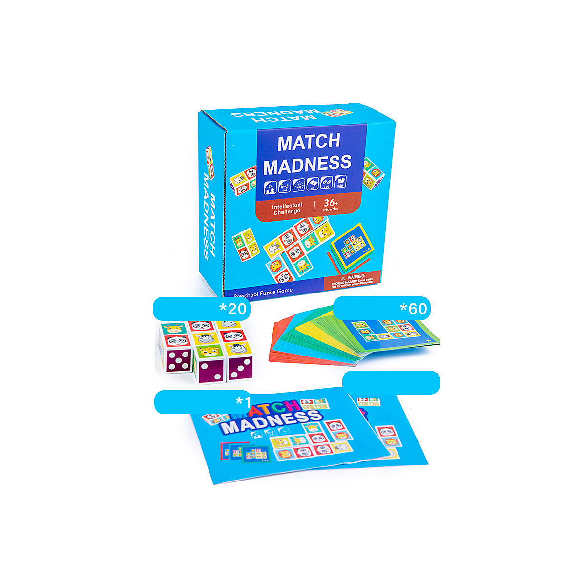 Epik Kinder Interaktives Spielzeug passenden Blöcken Spiel Dreidimensionales Puzzle-Gedächtnis-Trainingsspiel für Kinder