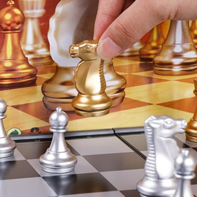 32 Stück Schachspiel - 15 Zoll Magnetisches Holzschachbrettspiel