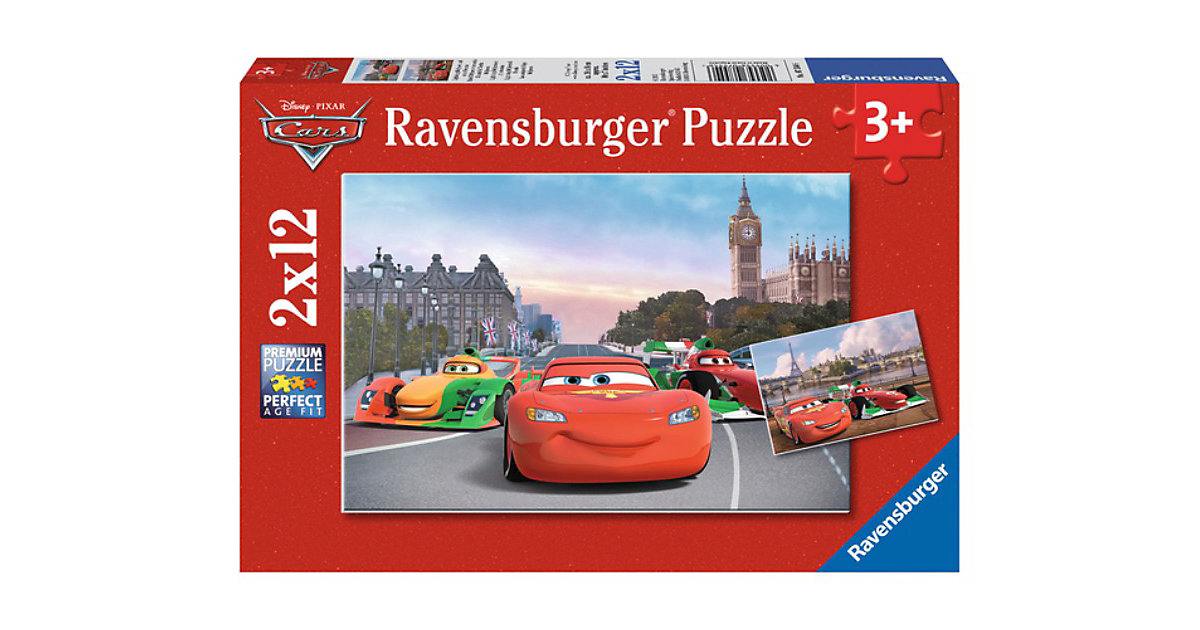 2er Set Puzzle, je 12 Teile, 26x18 cm, Disney Cars