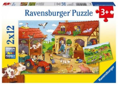 Ravensburger 075829  Puzzle Tierkinder auf dem Land 2 x 12 Teile 
