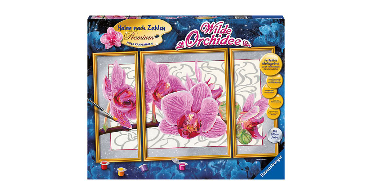 Ravensburger · Malen nach Zahlen Premium - Triptychon ´´Wilde Orchidee´´ Ravensburger · Malen nach Zahlen Premium - Triptychon ´´Wilde Orchidee´´